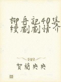 柳舟记40集连续剧剧情介绍封面