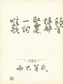 唯一坚持的任性歌词是哪首歌