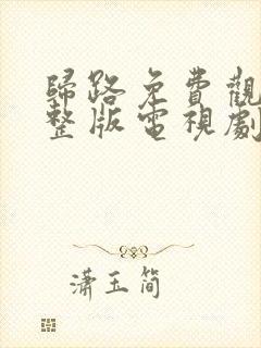 归路免费观看完整版电视剧全集高清