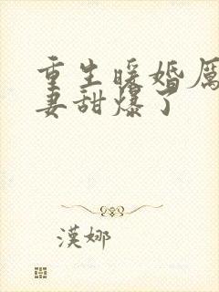 重生暖婚厉少宠妻甜爆了封面