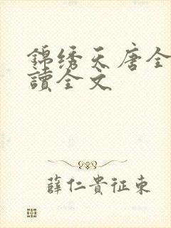 锦绣天唐全文阅读全文封面