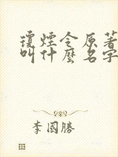 琼烟令原著小说叫什么名字