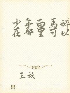 少年白马醉春风在哪里可以免费看封面