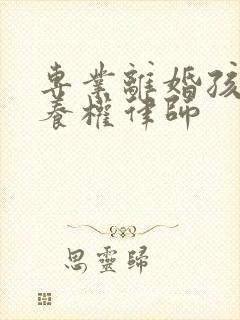 专业离婚孩子抚养权律师