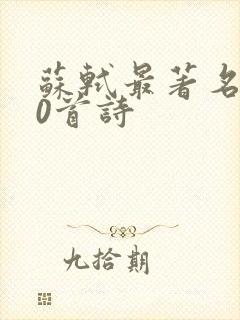 苏轼最著名的20首诗