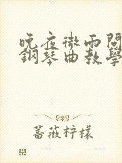 晚夜微雨问海棠钢琴曲教学