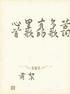 心里有多苦是哪首歌的歌词