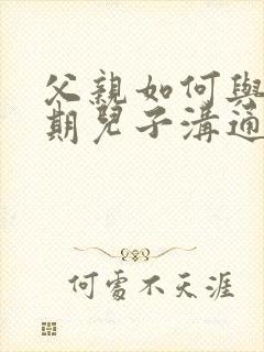 父亲如何与青春期儿子沟通封面