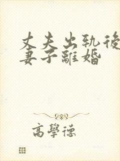 丈夫出轨后要与妻子离婚封面