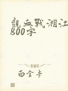 观血战湘江有感800字