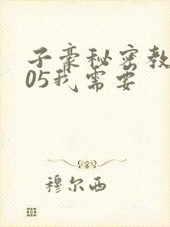 子豪秘密教学105我需要封面