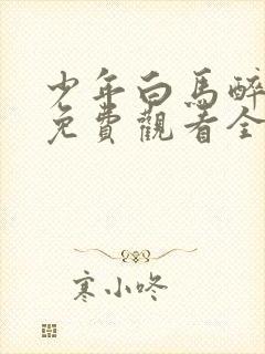 少年白马醉春风免费观看全集40集