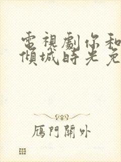 电视剧你和我的倾城时光免费看封面