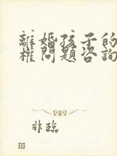 离婚孩子的抚养权问题咨询