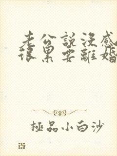 老公说没感情了很累要离婚