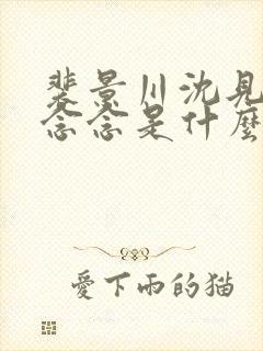 裴景川沈见欢许念念是什么小说