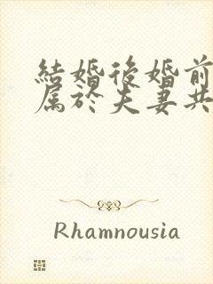 结婚后婚前财产属于夫妻共同财产吗