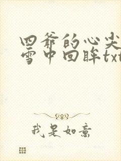 四爷的心尖宠妃雪中回眸txt封面
