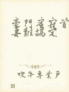 豪门蜜宠首席娇妻难搞定