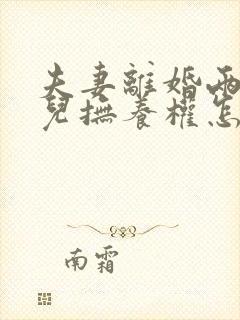 夫妻离婚两个女儿抚养权怎么判