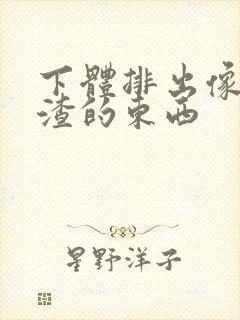 下体排出像豆腐渣的东西