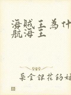 海贼王为什么叫航海王封面