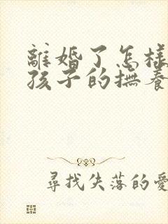 离婚了怎样争取孩子的抚养权封面