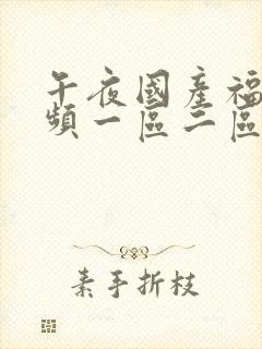 午夜国产福利视频一区二区