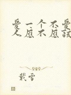 爱一个不爱你的人应不应该坚持封面