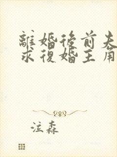 离婚后前夫哭着求复婚主角