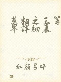 万相之王等级境界详细表