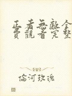 正者无敌全集免费观看完整版高清