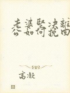 老婆坚决离婚老公如何挽回封面