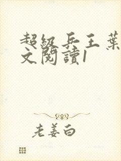 超级兵王叶谦全文阅读1