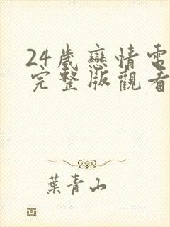 24岁恋情电影完整版观看高清