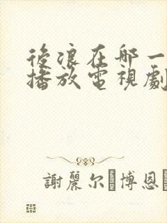 后浪在哪一个台播放电视剧