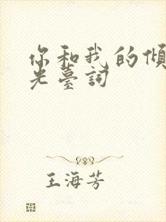 你和我的倾城时光台词封面