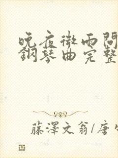 晚夜微雨问海棠钢琴曲完整版封面