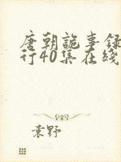 唐朝诡事录之西行40集在线观看免费