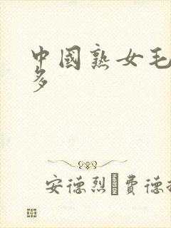 中国熟女毛多水多