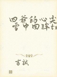 四爷的心尖宠妃 雪中回眸txt