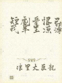 短剧爱恨已逝许我半生凉薄免费观看