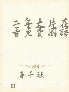 二年大片在线观看免费国语版动漫