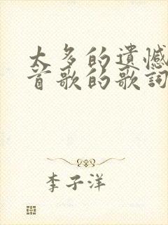 太多的遗憾是哪首歌的歌词