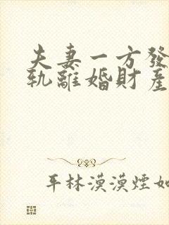 夫妻一方发现出轨离婚财产怎么分割