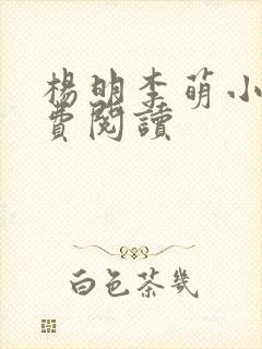 杨明李萌小说免费阅读封面