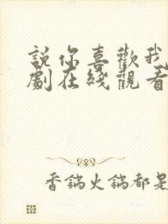 说你喜欢我电视剧在线观看全集免费封面