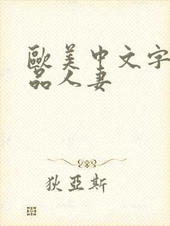 欧美中文字幕精品人妻封面