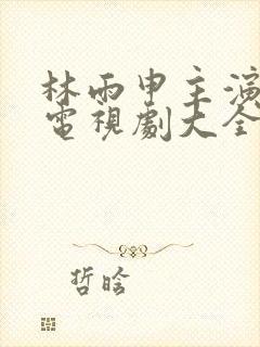 林雨申主演过的电视剧大全