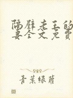 隔壁老王的小娇妻全文免费阅读封面